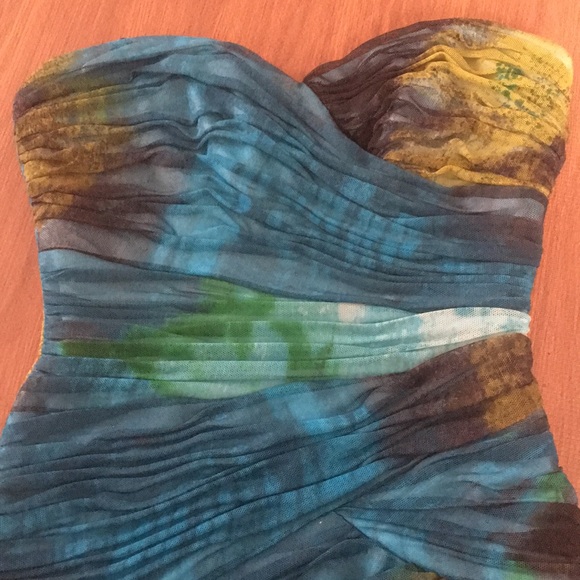 BCBGMAXAZRIA Winnie Aquamarine Watercolor Bodycon - Picture 6 of 6